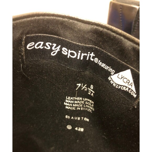 EASY SPIRIT ANKLE BOOT BLACK LEATHER HEEL ANKLE ZIPPER BOOTS SIZE US 7.5 B - Picture 7 of 8